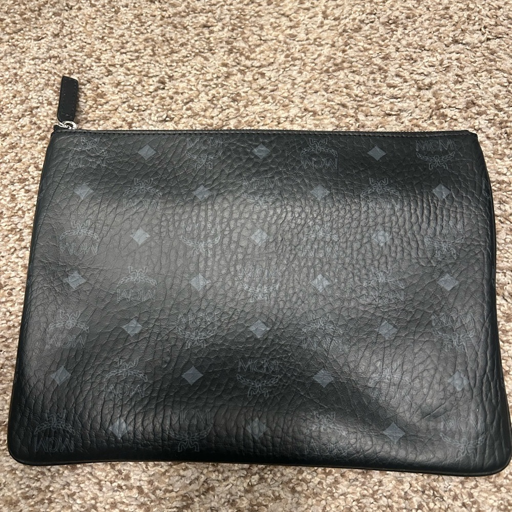 MCM Black Visetos Pouch